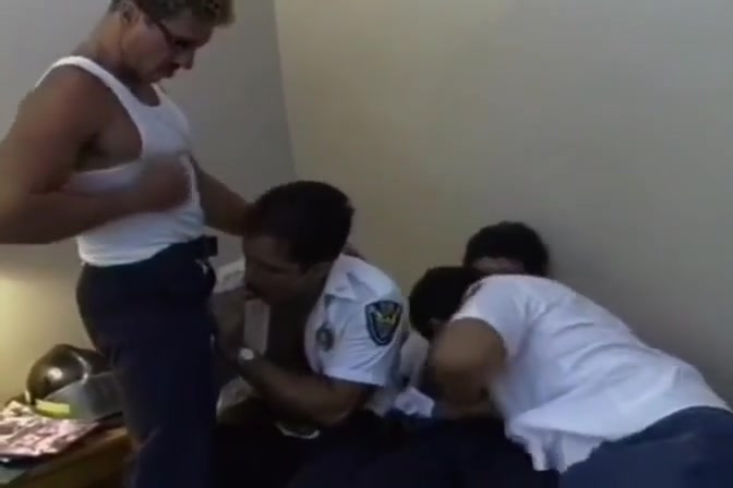 Police officer group sex