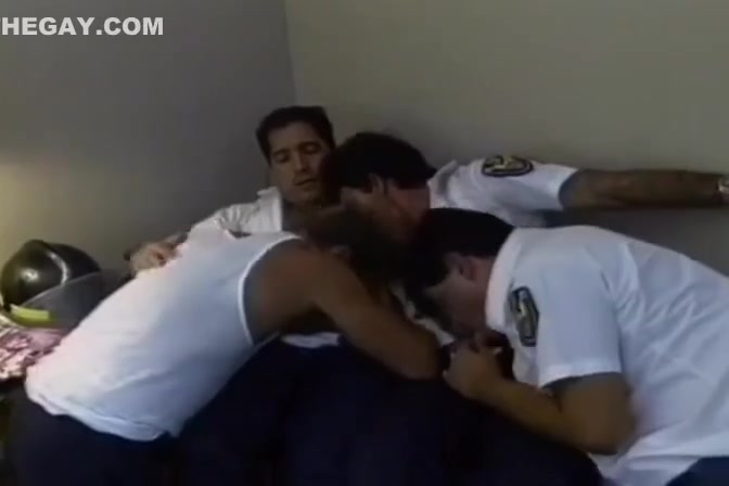 Police officer group sex
