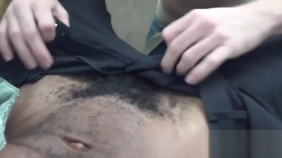 Muscled gay BLACK BEAR rimmed kinky white DUDE