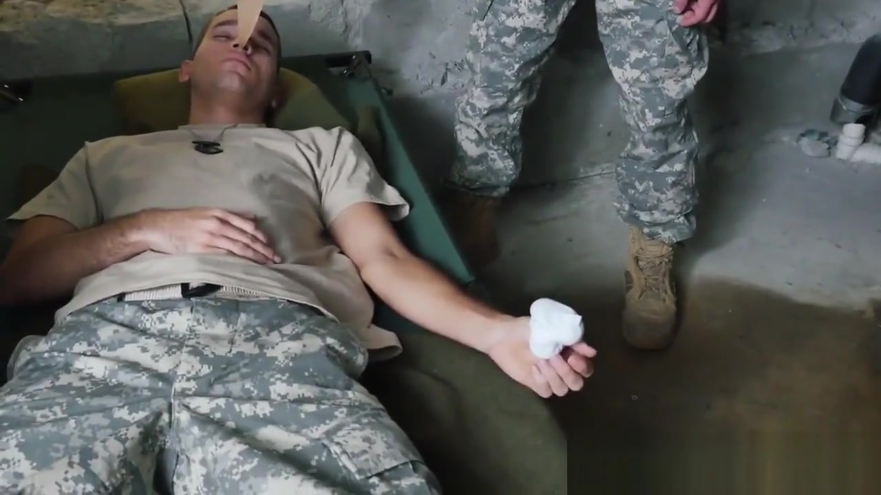 Military guys fuck each other on service in the bathroom