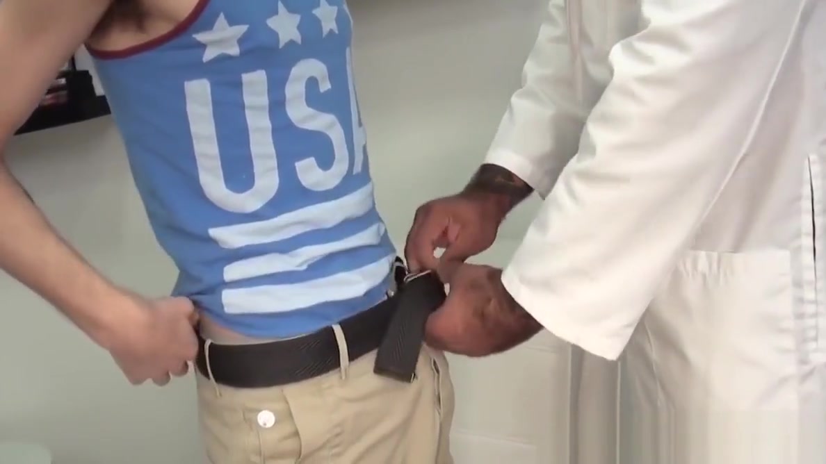 Pierced chubby doctor assfucking his patient