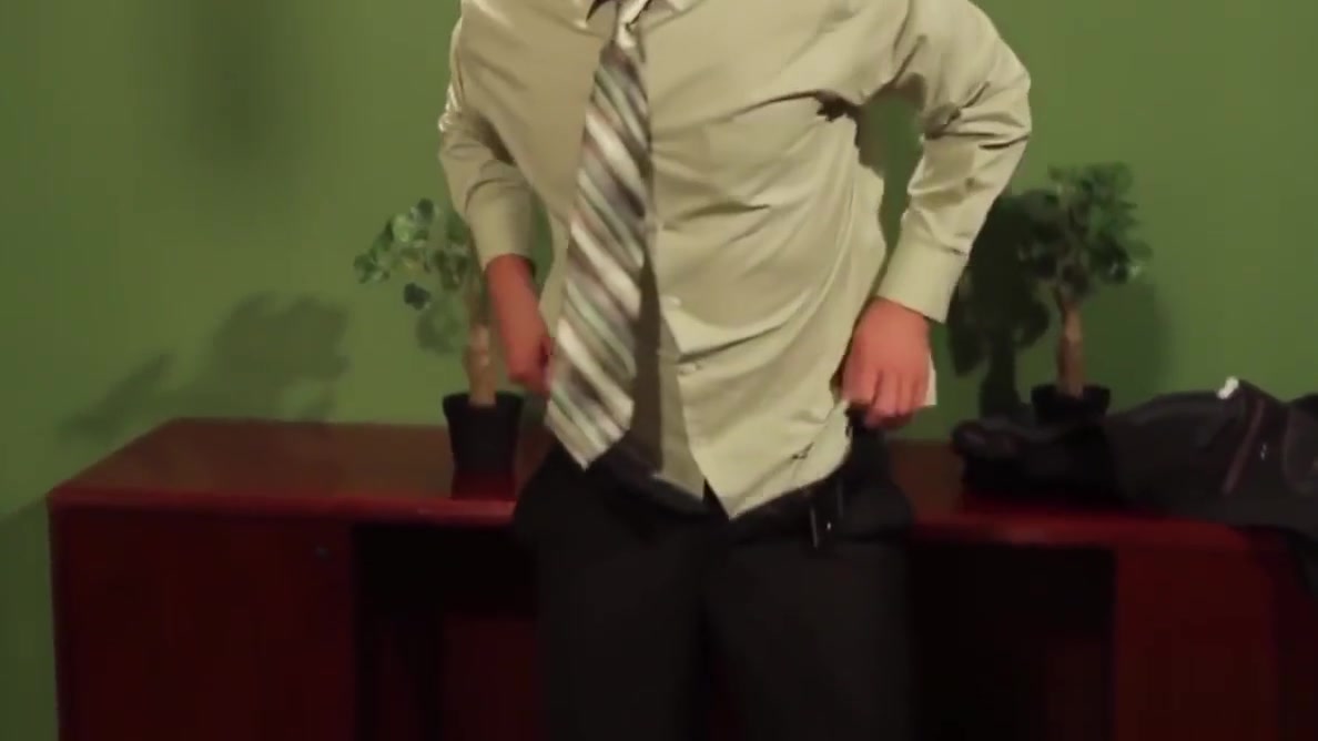Gay office hunks creamed on by his boss