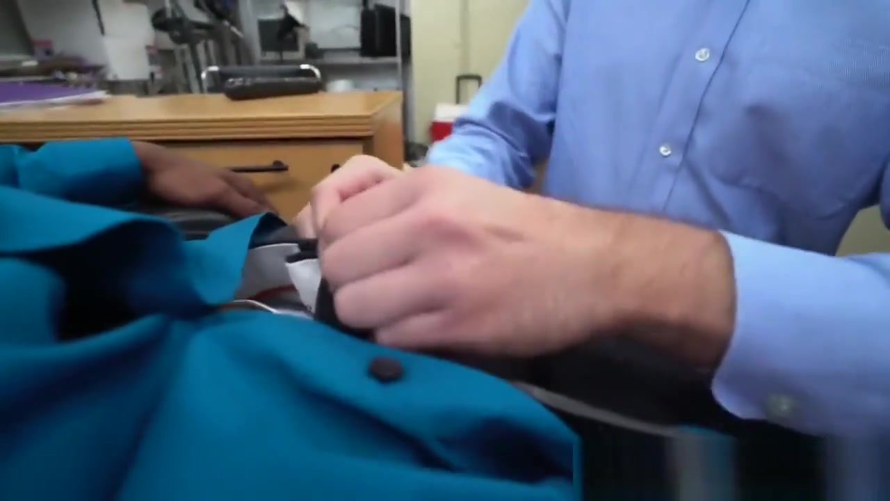 Stud giving head and riding black cock in office