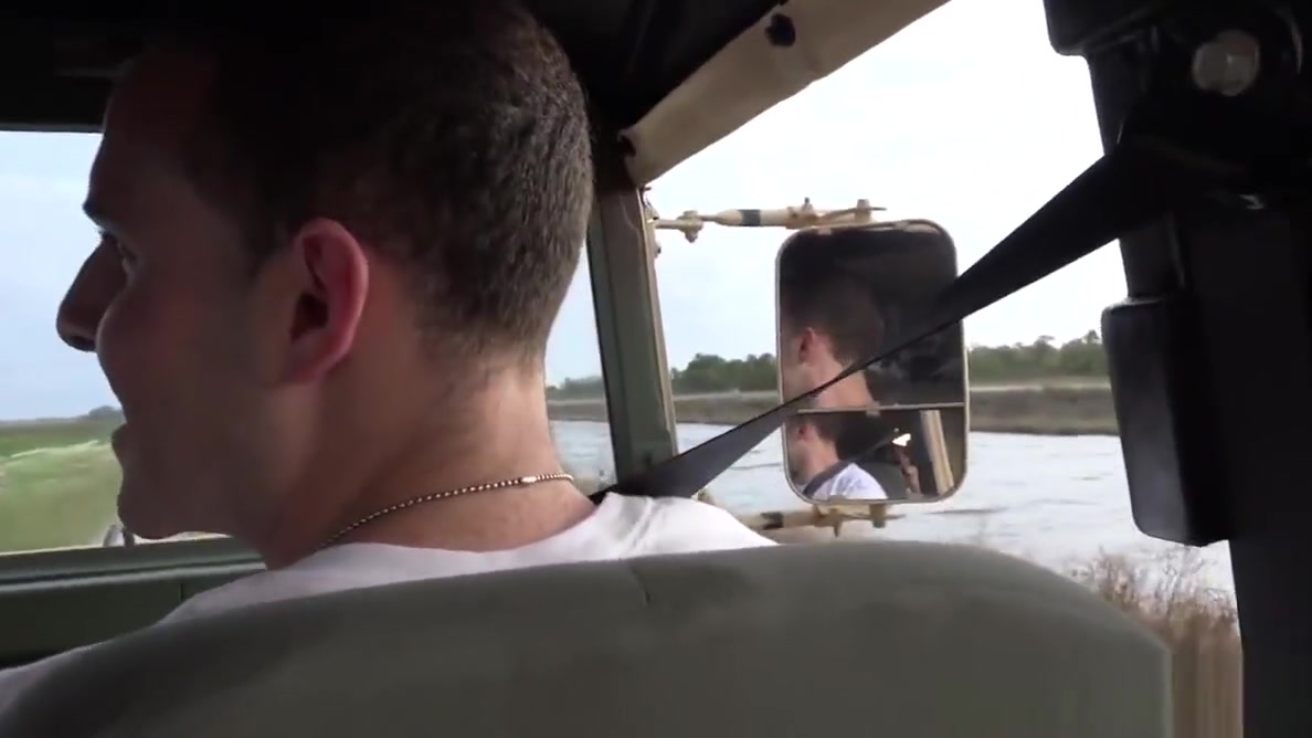 Military studs assfuck and cocksuck outdoors