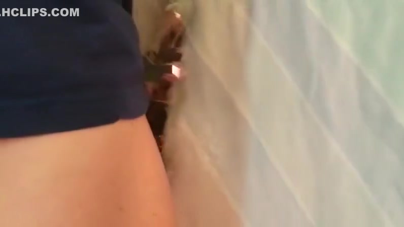 Hot sucking action at the homemade glory hole 12