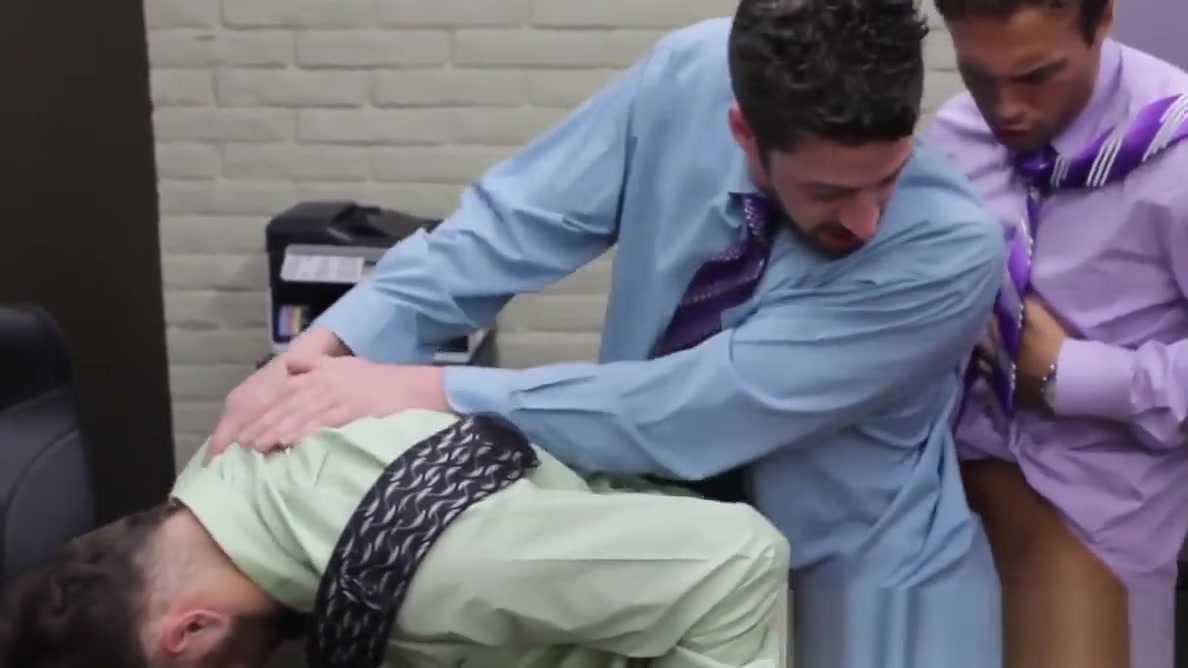 Andrew Stark in an office threeway