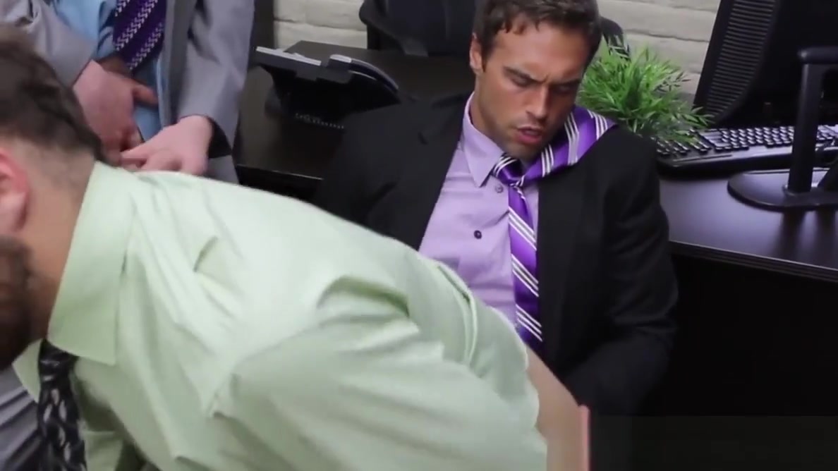 Andrew Stark in an office threeway