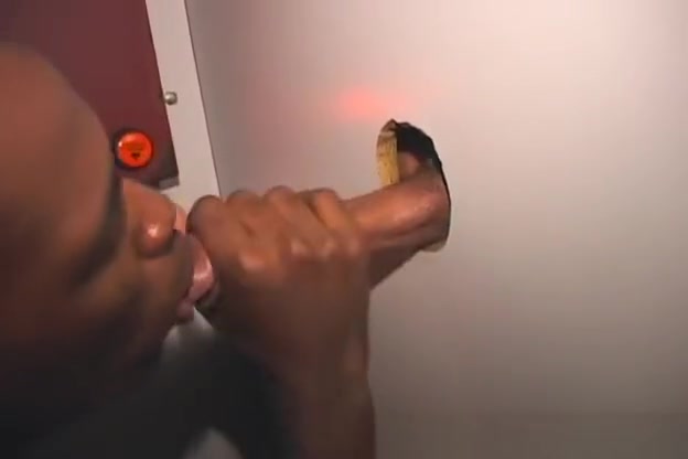 Ebony Glory Hole Bottom Boy Blowing!
