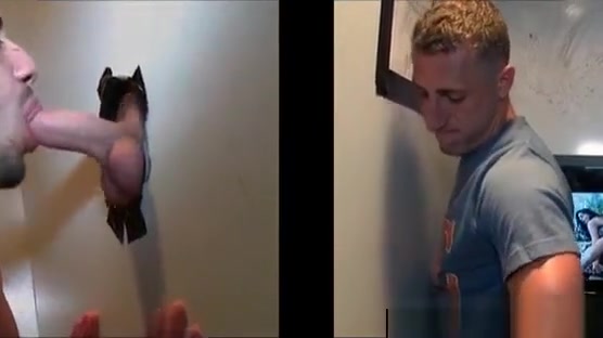 Hot gay fellating straight shaft on gloryhole scene 2