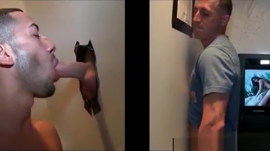 Hot gay fellating straight shaft on gloryhole scene 2