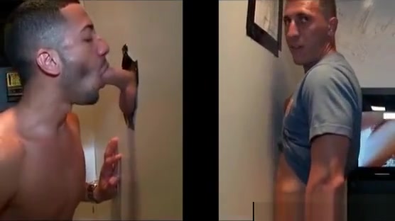 Hot gay fellating straight shaft on gloryhole scene 2