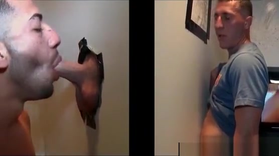 Hot gay fellating straight shaft on gloryhole scene 2