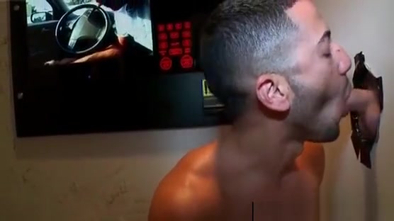 Hot gay fellating straight shaft on gloryhole scene 2