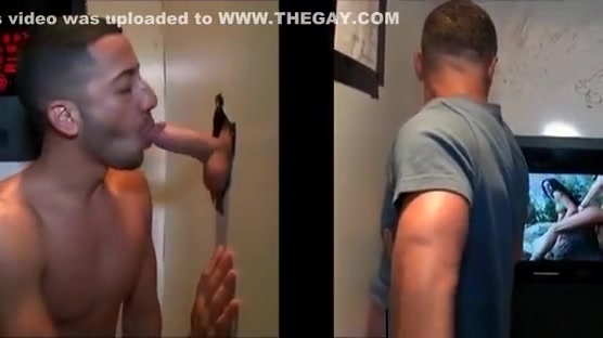 Hot gay fellating straight shaft on gloryhole scene 2