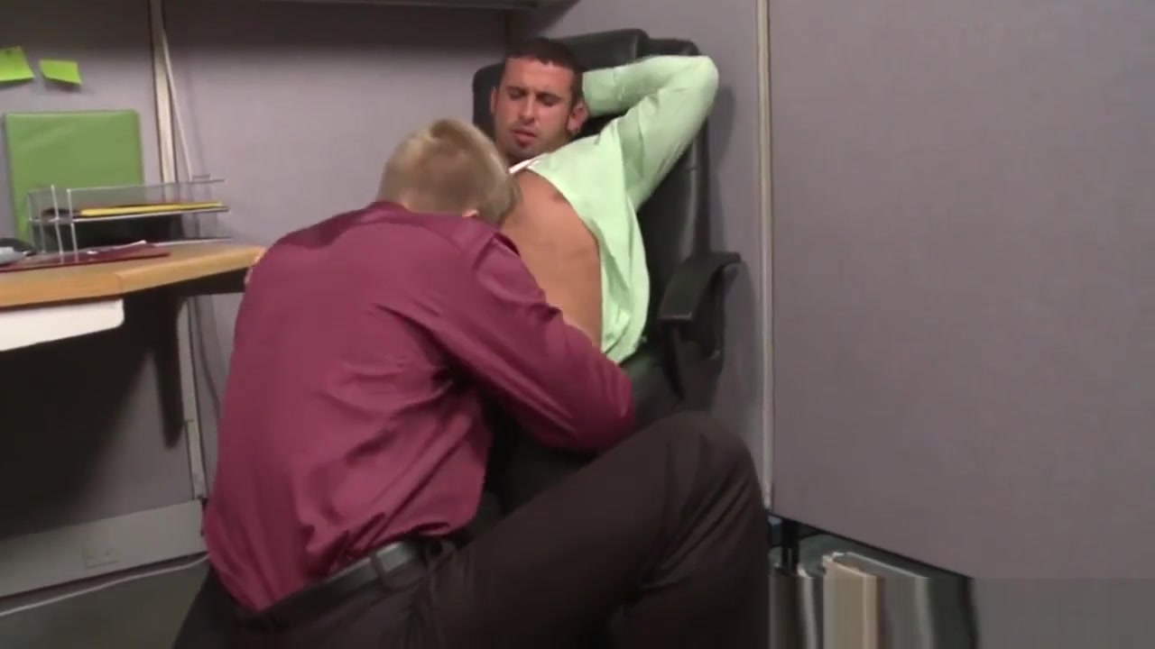 Gay office hunks sucking on hard cock