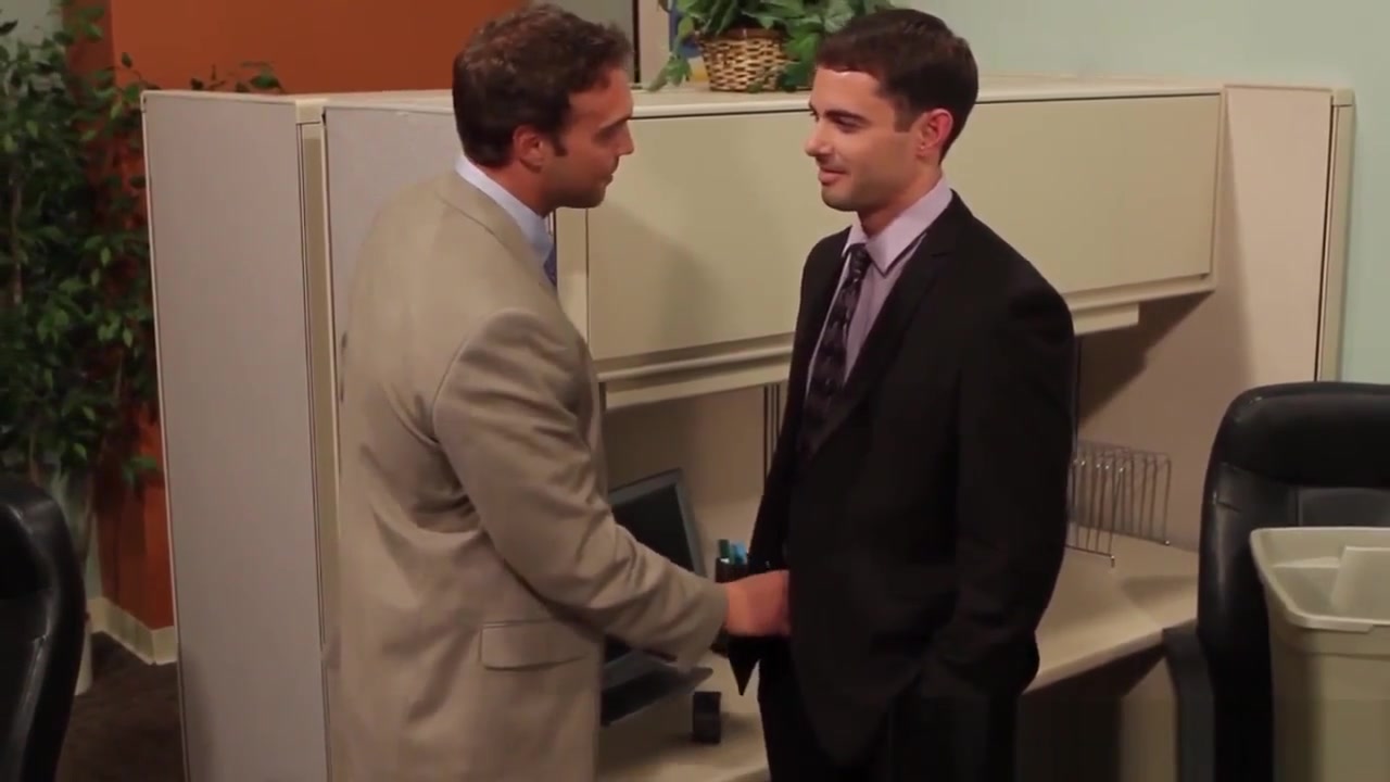 Gay office hunks squirting their loads