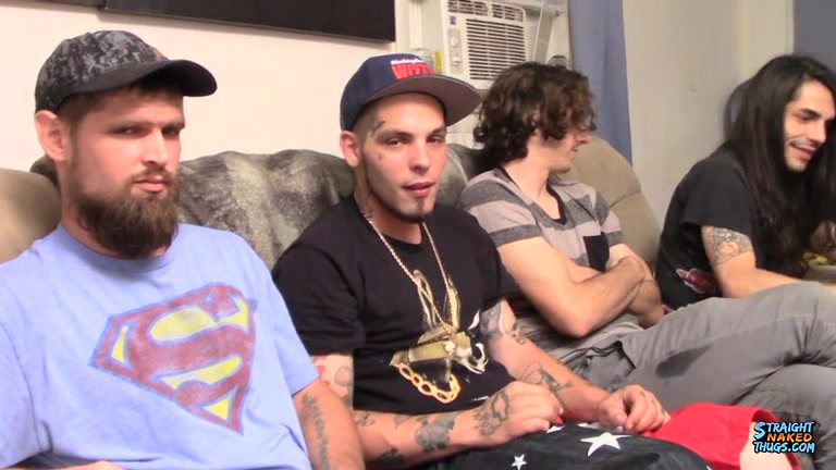 Four Straight Guys Stroke Cock - Devin Reynolds, Dean Inja, Nolan & Drac