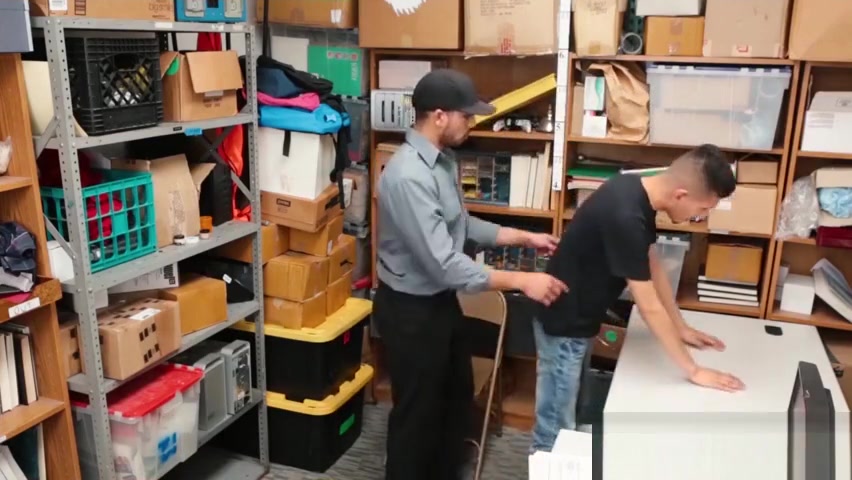Perpetrator twink spitroast fucked by big dicked officers