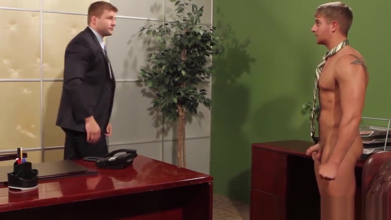 Gay office hunks take turns to suck cock