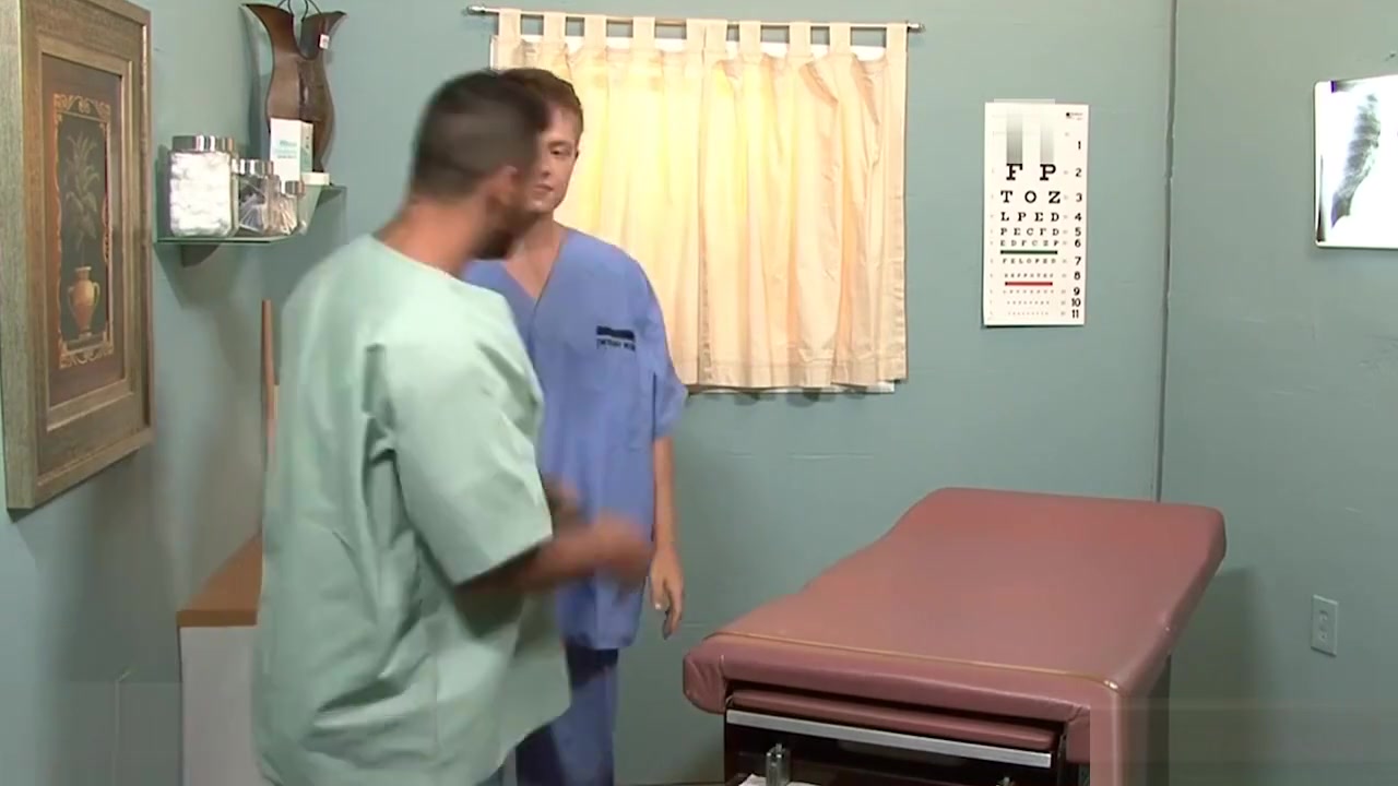 Gay doctor fuck his patient at work
