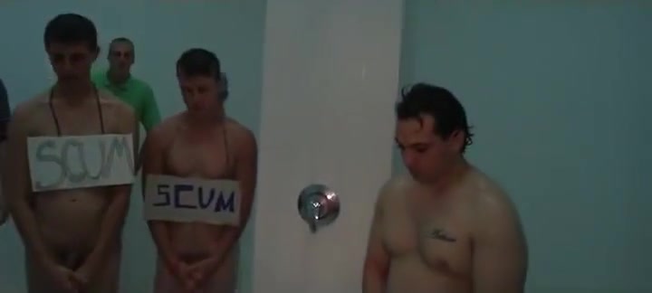 Naked college freshers hazed in the shower