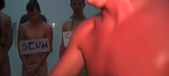 Naked college freshers hazed in the shower