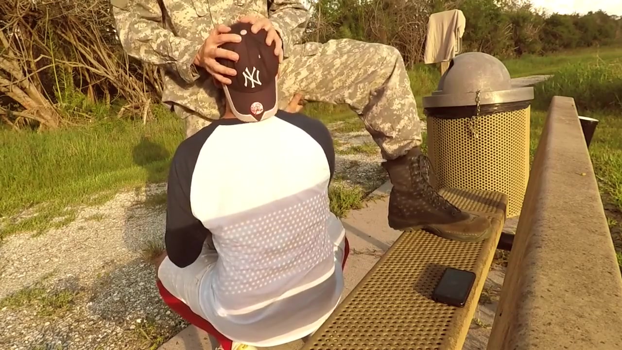 Soldier fucks soccer jock (anonymous uniform army marine bareback outdoor)