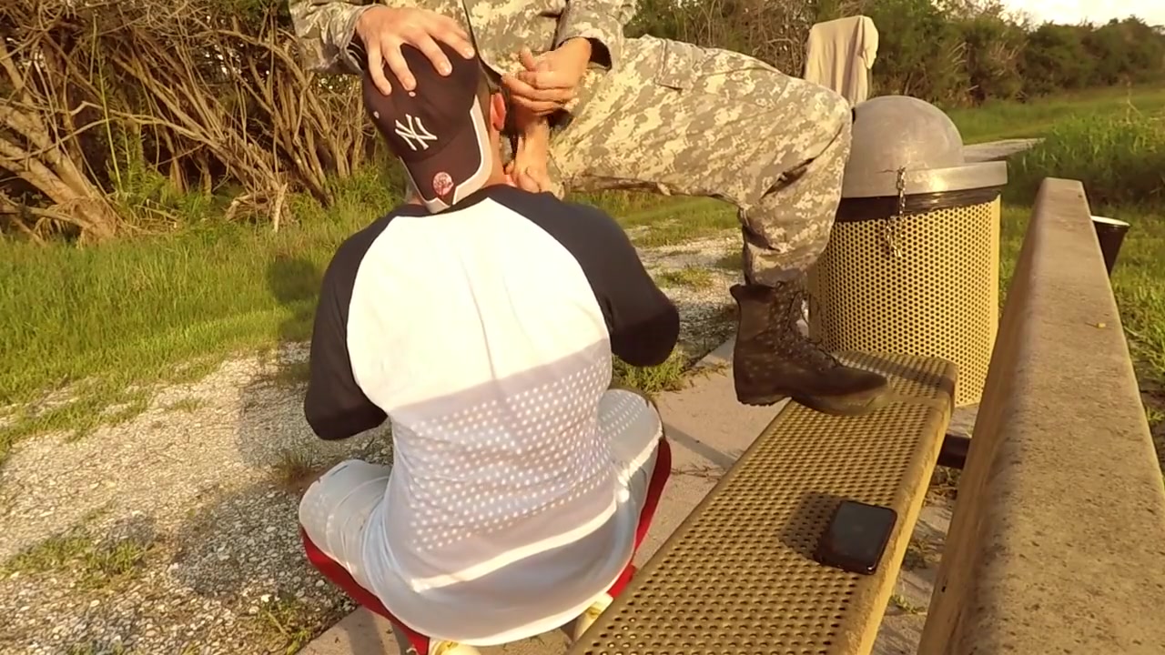 Soldier fucks soccer jock (anonymous uniform army marine bareback outdoor)