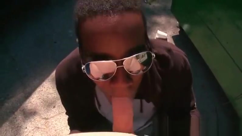 teen 18+ afro gay mouth fucks white cock in POV