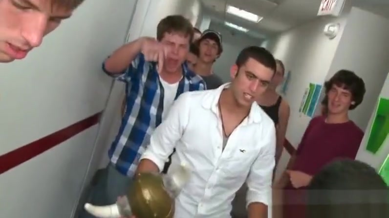 Freshmen getting ass toyed in fraternity