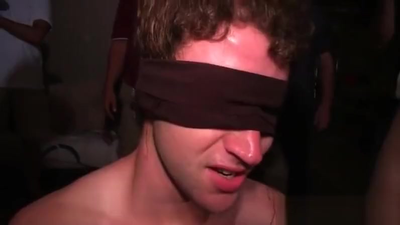 Freshmen gets cummed on in gay orgy