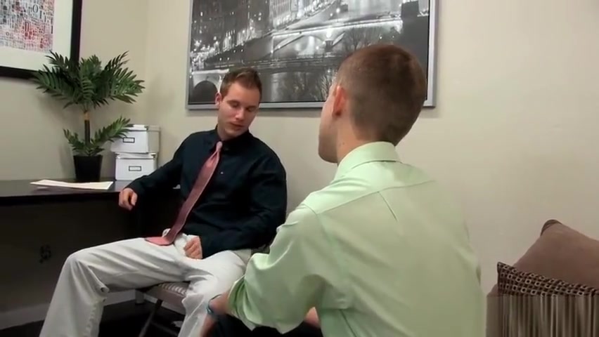 Cute guys fucking and sucking in office
