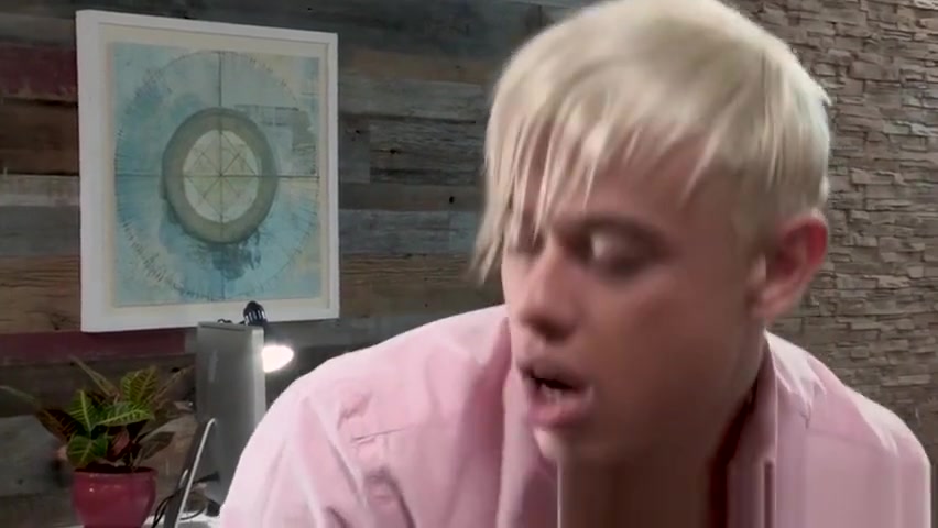 Handsome boss anally fucks his blond coworker in the office