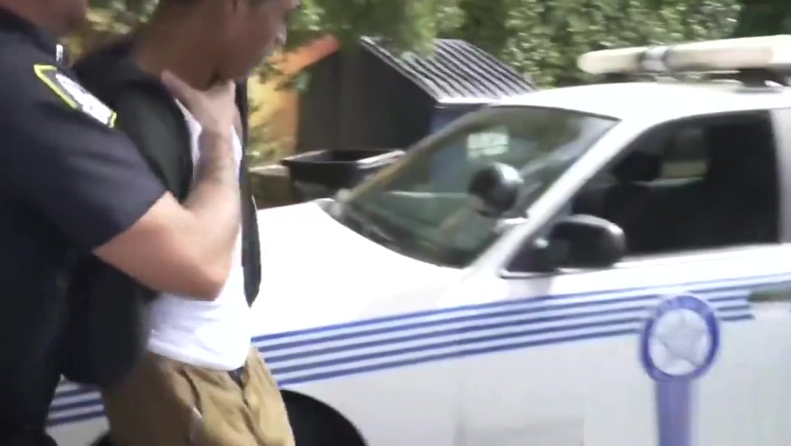 HORNY thug BOTTOMING for TWO bigdicked officers