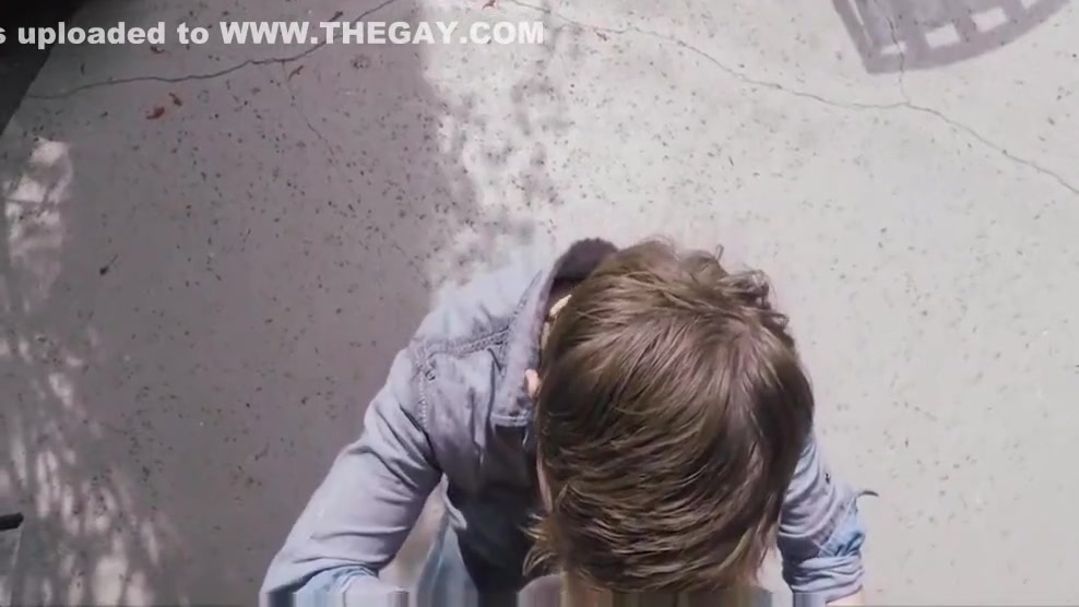 Hot boys POV backyard bareback threesome Step brother-CRUSH.COM