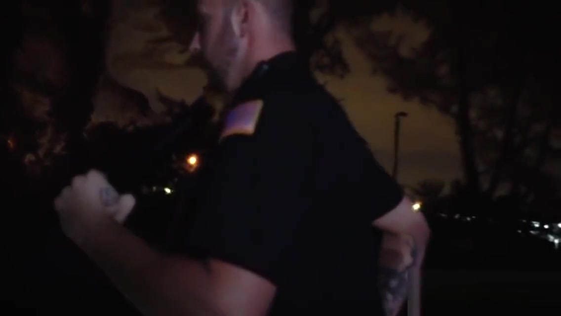 Gay officers chase down car thief and bang his asshole