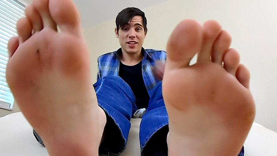 Giant Roommate Gives You a Foot Job - Aiden Valentine