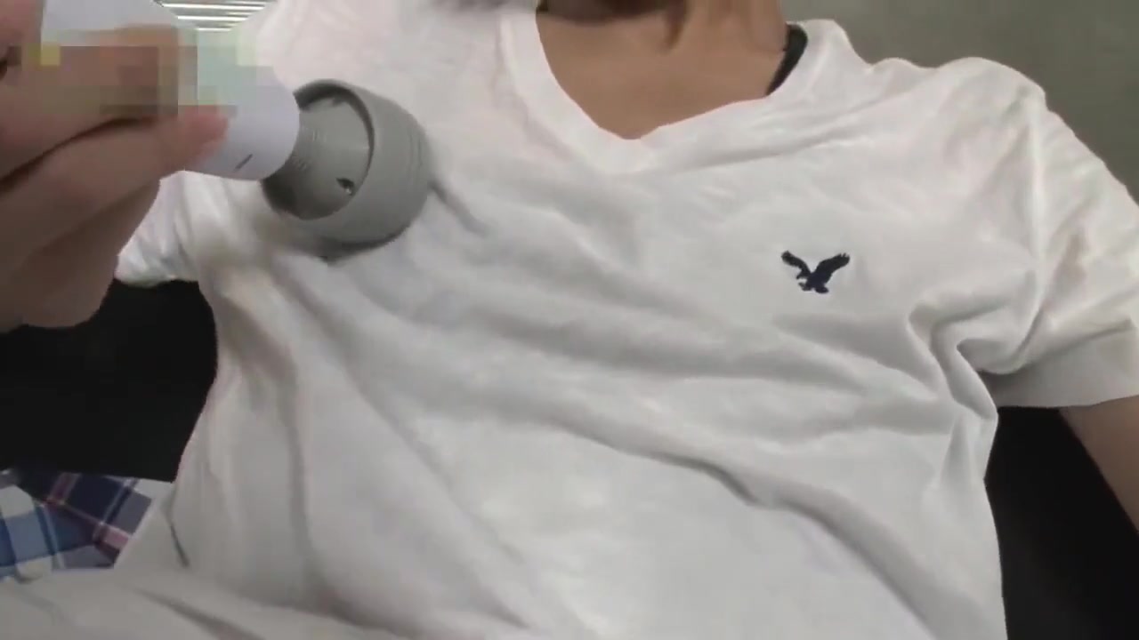 japanese slim boy has massager