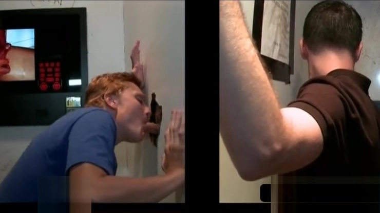 Gay teen 18+ blowing straight penis on gloryhole