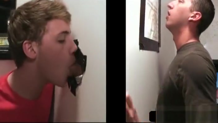 Gay eating straight dick on gloryhole