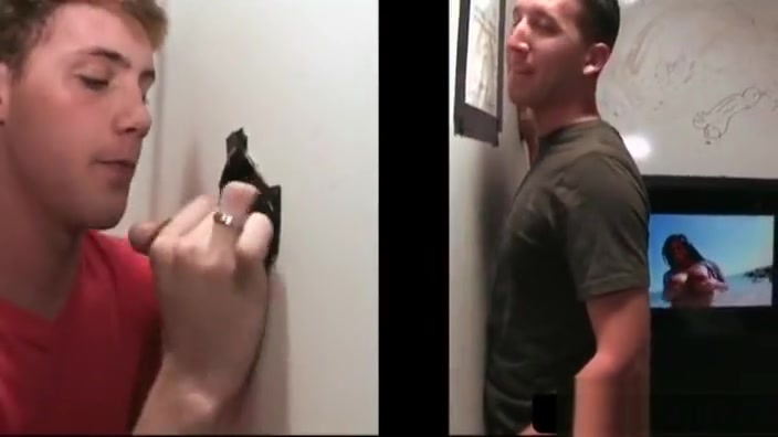 Gay eating straight dick on gloryhole