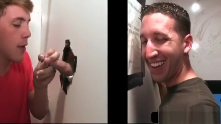 Gay eating straight dick on gloryhole