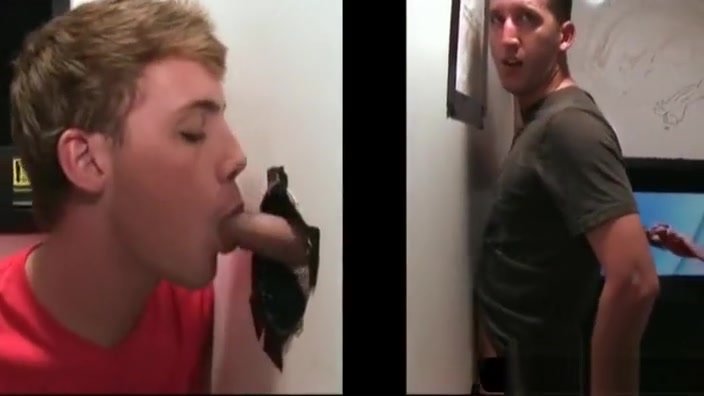 Gay eating straight dick on gloryhole