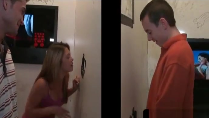 teen 18+ boy gets gloryhole gay dick sucked