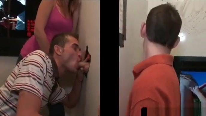 teen 18+ boy gets gloryhole gay dick sucked