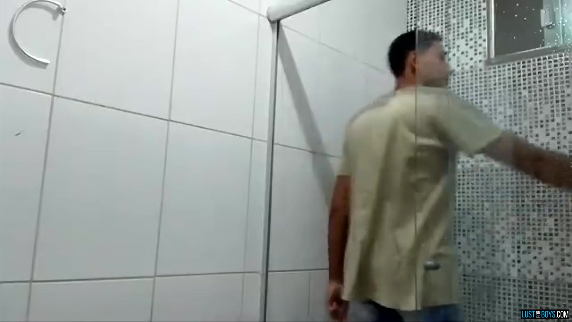 Pole Rubbing In The Bathroom - David Scott