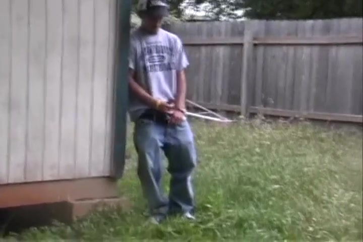Redneck Jerks in yard then showers
