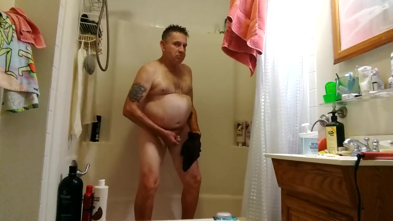 A Midnight Shower for a Mature Man