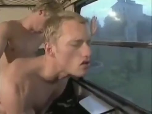 Military blonde and train