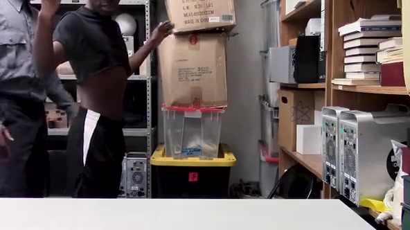 GayShoplifter - Muscular Black Security Officer Fucks A Cute Black Perp?s Hole